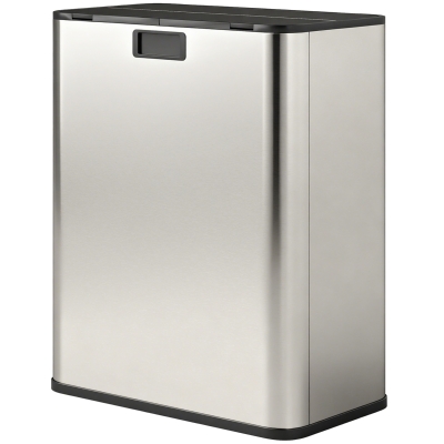 HOMCOM Poubelle Cuisine 2x28L Acier Inoxydable à Pédale