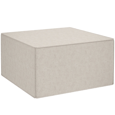 Taburet Tapițat 2 în 1 din Material Textil cu Efect de In, Bej