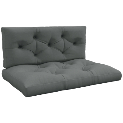 Outsunny Sitzpolster Sitzkissen Polsterauflage, mit Knopfheftung, 120 x 80 x 12 cm, Grau
