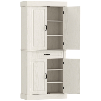 HOMCOM Credenza Cucina con 2 Armadietti e Cassetto Bianco