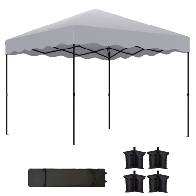 Outsunny Gazebo 297cm x 297cm x 287cm grigio chiaro