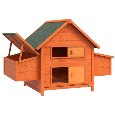 PawHut Pollaio 160cm x 98.5cm x 107cm Legno e verde