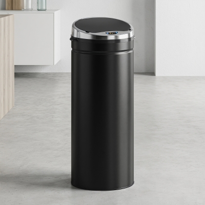 HOMCOM Motion Sensor Rubbish Bin 50L Stainless Steel Black