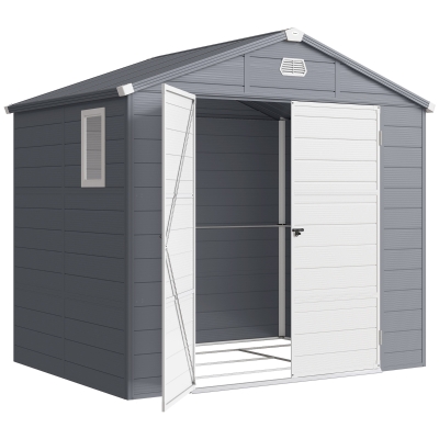 Outsunny Abri Résine 4,56m² Aluminium Gris Foncé