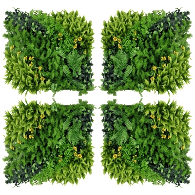 Outsunny Siepe Artificiale 50cm x 50cm x 7cm Verde