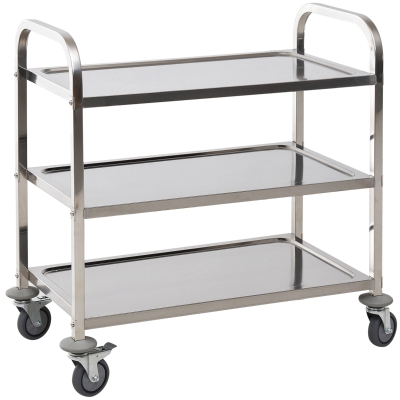 HOMCOM Carrello da cucina 90.5cm x 50.5cm x 88.2cm Argento