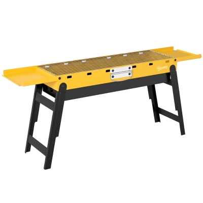 Outsunny Portable Foldable Charcoal BBQ Grill Yellow