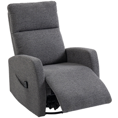 HOMCOM Fauteuil Massant Chenille Chauffant Pivotant Gris Foncé