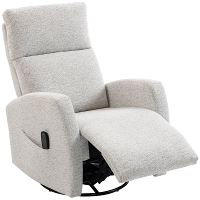 HOMCOM Fauteuil Massage Inclinable Pivotant 360° Chenille Crème