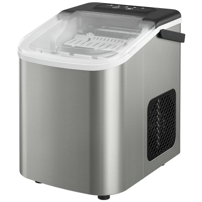 HOMCOM Machine à Glaçons Portable 12kg/24h Noir Autonettoyante
