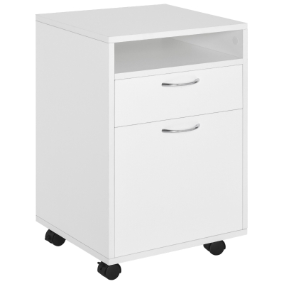 HOMCOM Cassettiera da ufficio 40cm x 35cm x 60cm Bianco