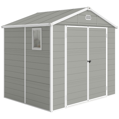 Outsunny Gerätehaus, 4,1m², Gartenhaus mit Satteldach, 240 x 190 x 180/228 cm
