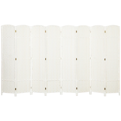 HOMCOM Séparateur 8 Panneaux Pliable Blanc Salon Chambre Bureau