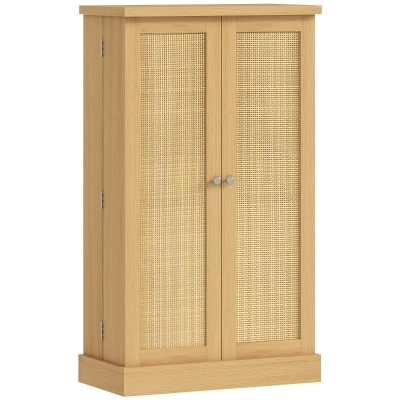 HOMCOM Armoire Cuisine Rotin Bois 104cm 5 Niveaux 12 Compartiments