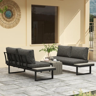 Garden Furniture Set 160W x 68D x 64H cm Charcoal grey