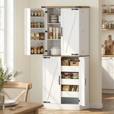 HOMCOM Armadio da cucina 76 x 40 x 182 cm Bianco