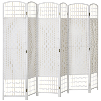 HOMCOM Paravent 6 Panneaux Pliable Papier 160x170cm Blanc