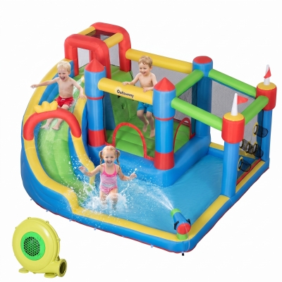 Outsunny Château Jeux Gonflable Toboggan 390x300cm Multicolore