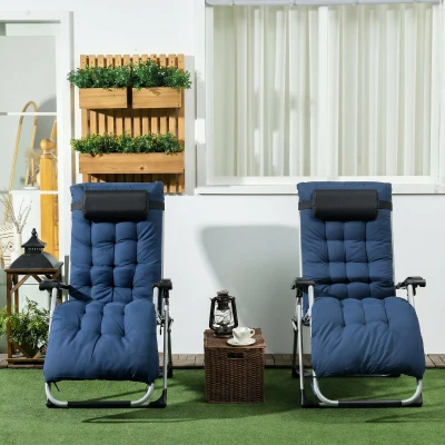 Sunlounger 90cm x 65cm x 110cm Blue