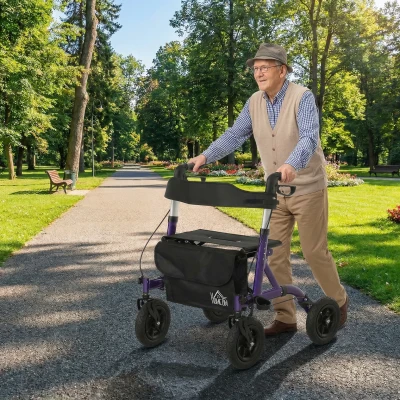 Rollator Walker 75W x 65.5D x 92.5Hcm Purple