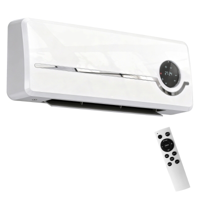 HOMCOM Heizlüfter zur Wandmontage 2000W Keramik-Wandheizung mit Ventilator, Fernbedienung, 2 Heizmodi, LED-Display