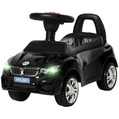 HOMCOM Voiture Enfant à Pousser avec Volant et Musiques Noir