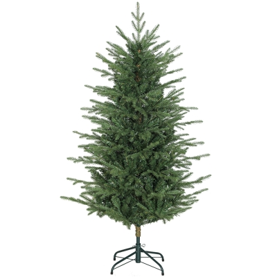 HOMCOM Árvore de Natal Artificial 150 cm com 1186 Ramos Densos Suporte Metálico Dobrável para Interior Verde