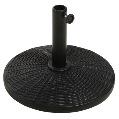Outsunny Pied Parasol Résine Rotin Noir Bronze