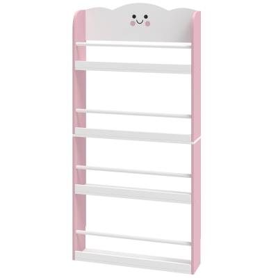 AIYAPLAY Bibliothèque Murale Enfant 4 Niveaux Rose 60x108cm