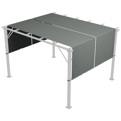 Outsunny Ersatzdach für Pergola mit UV-Schutz, Sonnensegel für Terrassenüberdachung für 3 x 3 m Pavillon, Dunkelgrau