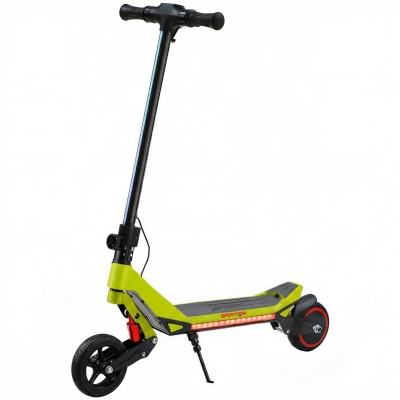 SPORTNOW Kids Electric Scooter Foldable LED RGB Green