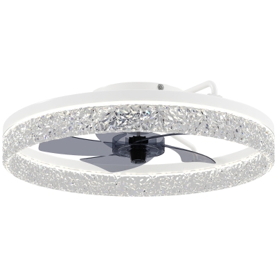HOMCOM Ceiling Fan LED Light Remote Control White
