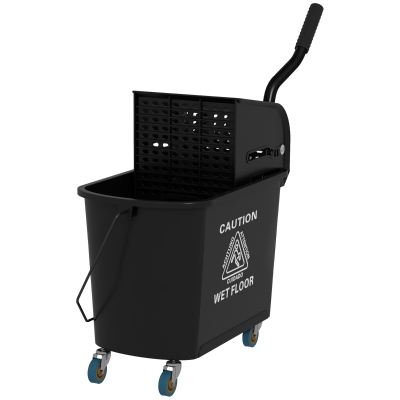 HOMCOM Chariot de Nettoyage 20L avec Essoreur Noir