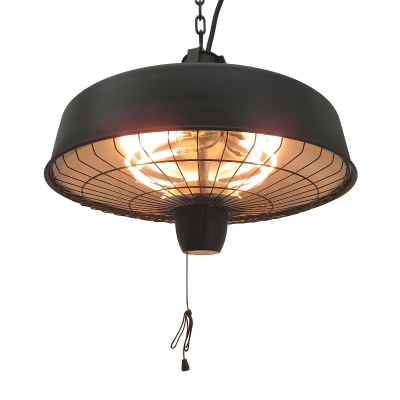Outsunny Infrared Halogen Electric Patio Heater, 1000W/2500W Adjustable Power, Ceiling Hanging Mount, Black