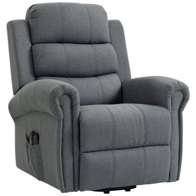 HOMCOM Fauteuil Releveur Massage Chauffant Électrique Gris