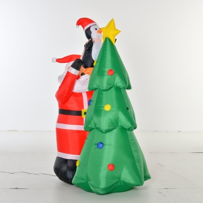 HOMCOM Babbo Natale Gonfiabile 123cm x 80cm x 184cm Verde