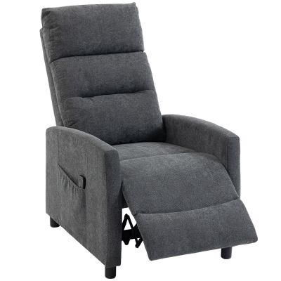 HOMCOM Fauteuil Massant Inclinable 160° Chenille Gris Repose-pieds