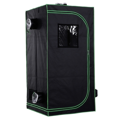 Outsunny Mylar Hydroponic Grow Tent with Adjustable Vents and Floor Tray for Indoor Plant Growing, Indoor Greenhouse, 80 x 80 x 160cm