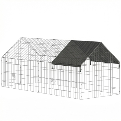 PawHut Rabbit Run Protective Cover 180x75x75cm Black
