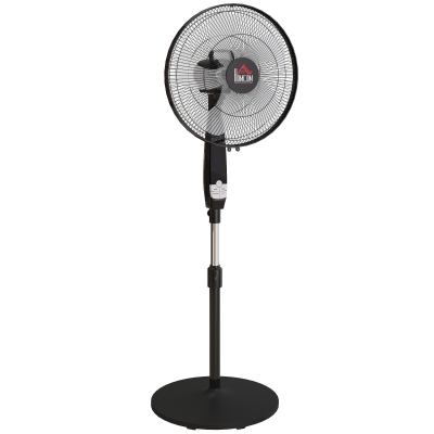 HOMCOM Pedestal Floor Fan 16'' Oscillating with Remote Black