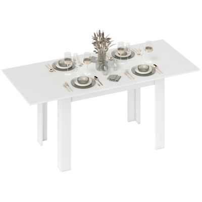 HOMCOM Table Extensible 140/180x80cm Salle à Manger Blanc 6-8 pers