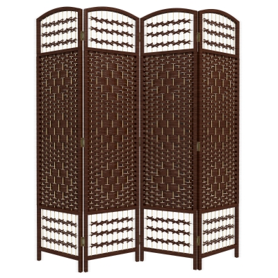 HOMCOM Paravent Bois 4 Panneaux 160x170cm Séparateur Marron