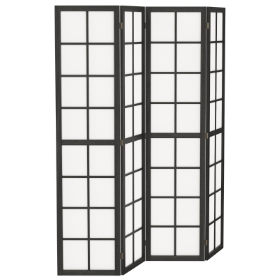 HOMCOM Paravent 4 Panneaux 160x170cm Séparateur Salon Noir