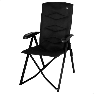 Silla Plegable Camping Acolchada Reclinable, 28,5x18x93 Cm, Negro
