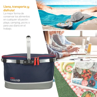 Bolsa Térmica Plegable Aktive 30 L, 40x24x23 Cm, Azul Oscuro