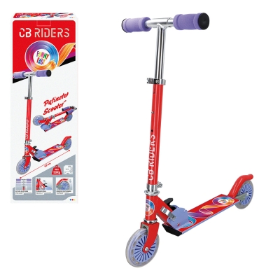 Patinete Infantil 2 Ruedas Plegable Aluminio Manillar Regulable 62x32x80 Cm, Rojo