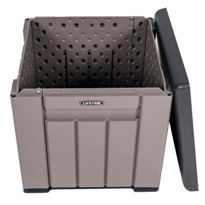 Baúl Exterior Ultrarresistente con Tapa Desmontable, 51x51x51 Cm, Gris