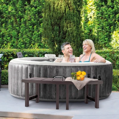 INTEX Pack 2 Bancos Medianos Modulares para Spa Circular 4 Personas, 74,5x23x44,5 Cm, Blanco