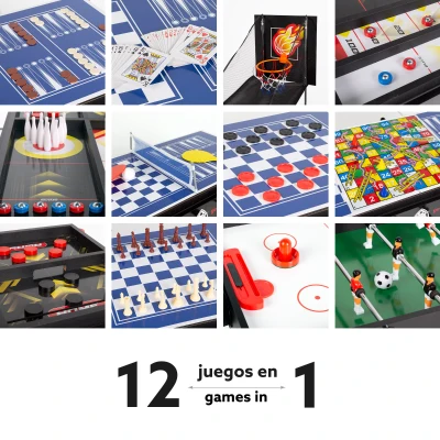 Mesa Multijuegos 12 en 1 CB Games, 90x43x68 Cm, Multicolor