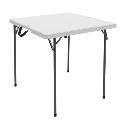 Mesa Plegable Cuadrada Lifetime, Tablero de Polietileno 38 Mm, 94x94x74 Cm, Blanco